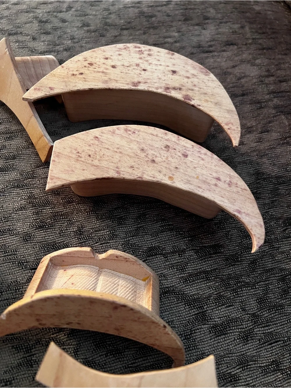 Handcrafted Wooden Mushroom trinket box shelf Natural Wood